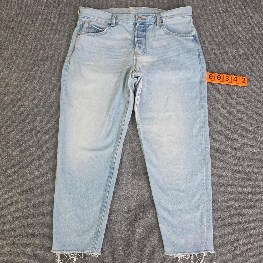 Old Navy light wash high rise slouchy taper jeans size 12
